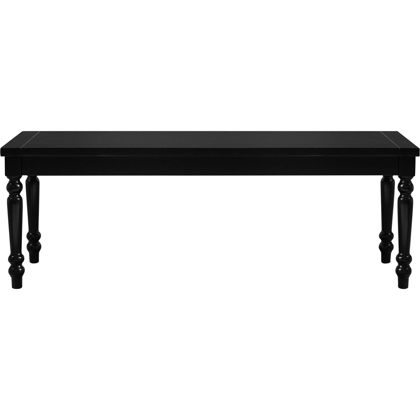 Elegant black dining bench for kitchen or entryway – sturdy wood, classic design, perfect for seating 2-3 guests. Shop now for timeless home decor and versatile extra seating solutions