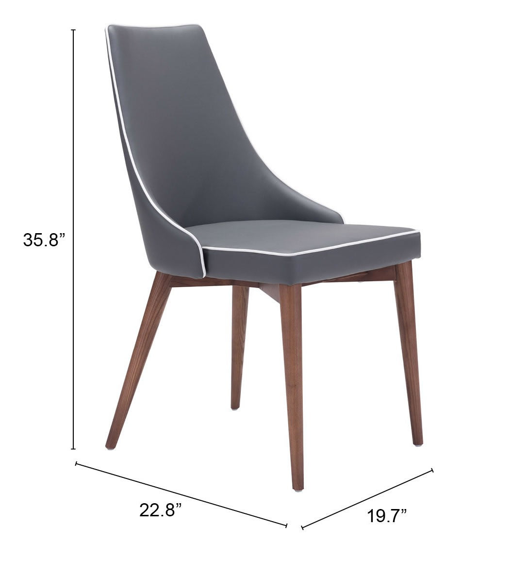 Set of Two Gray And Brown Upholstered Faux Leather Windsor Back Dining Side Chairs-7