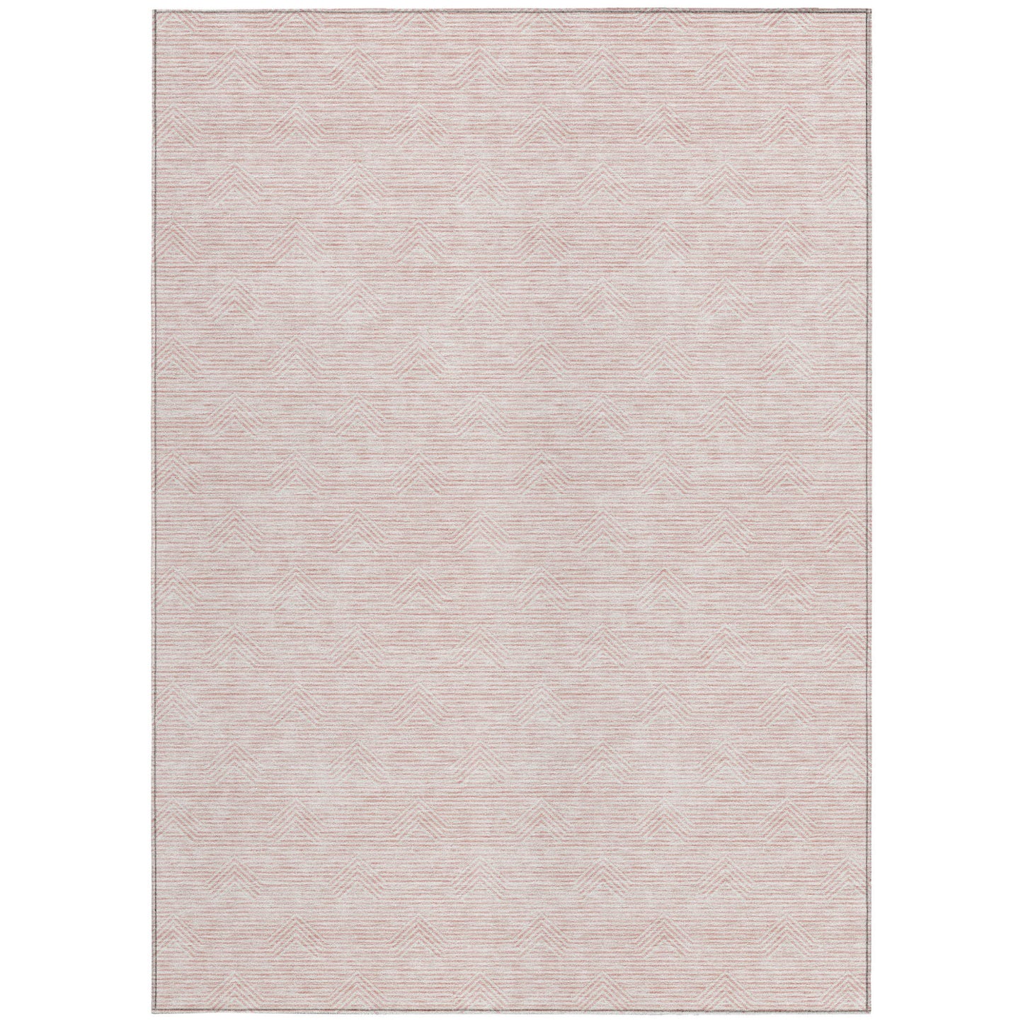 3' X 5' Pink And Gray Geometric Washable Indoor Outdoor Area Rug-6
