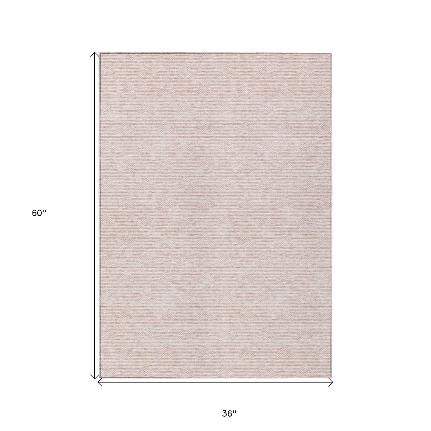 3' X 5' Pink And Gray Geometric Washable Indoor Outdoor Area Rug-2