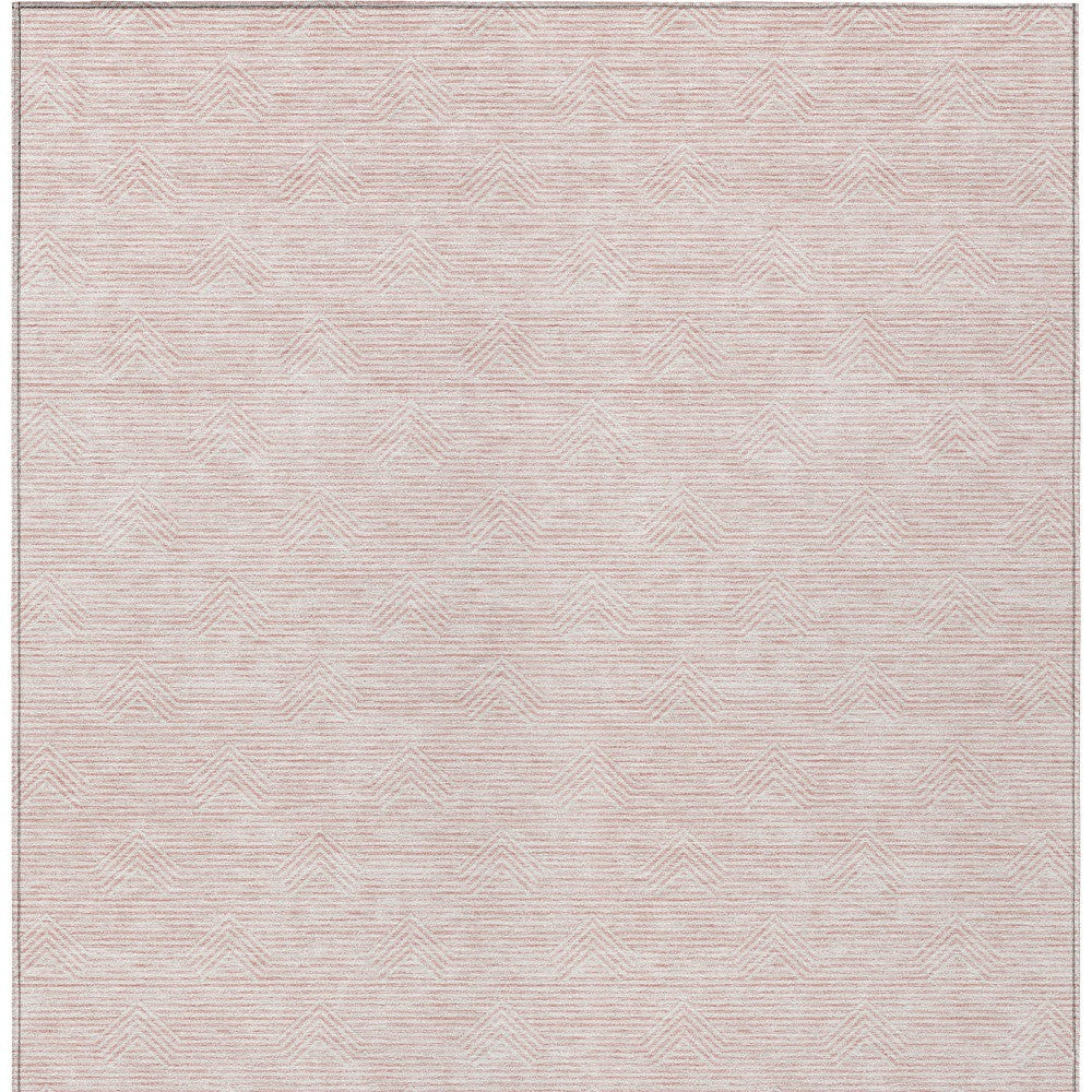 3' X 5' Pink And Gray Geometric Washable Indoor Outdoor Area Rug-5