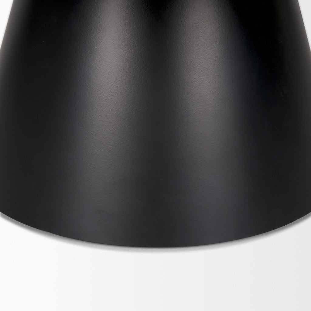 Modern Round Coffee Table – Wood Top & Black Base Contemporary Center Table for Living Room-5