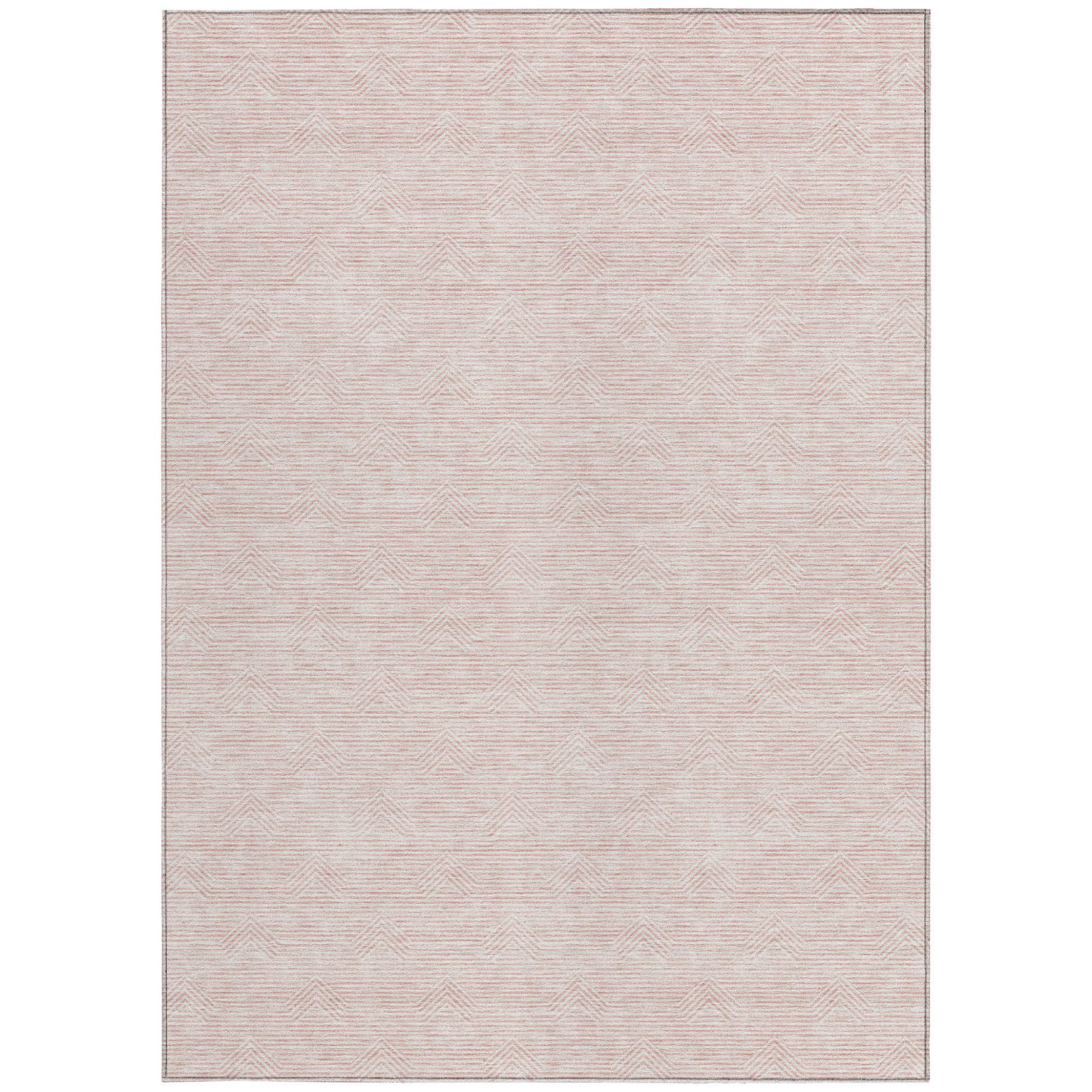 3' X 5' Pink And Gray Geometric Washable Indoor Outdoor Area Rug-6