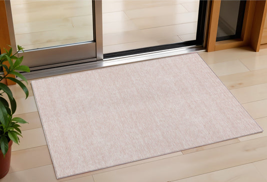 3' X 5' Pink And Gray Geometric Washable Indoor Outdoor Area Rug-0